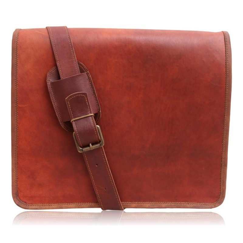 Classic Deluxe Leather Full Flap Shoulder Messenger Bag