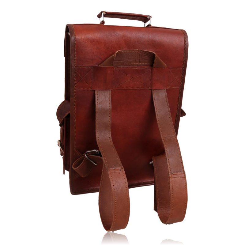 Classic Vintage Leather 2 in 1 Backpack Messenger Bag