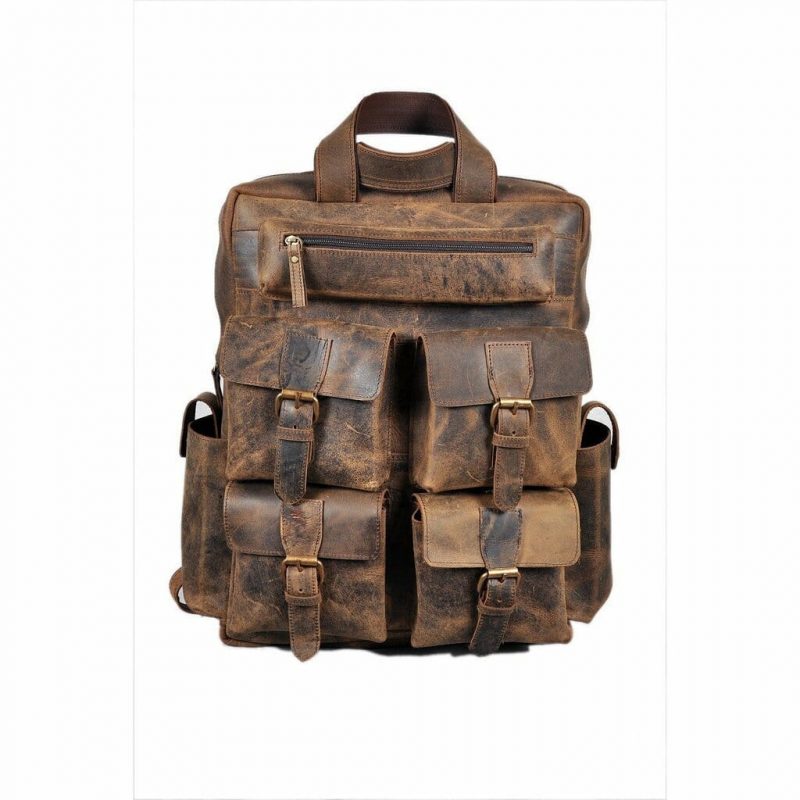 The Companion Hunter Leather Rustic Backpack