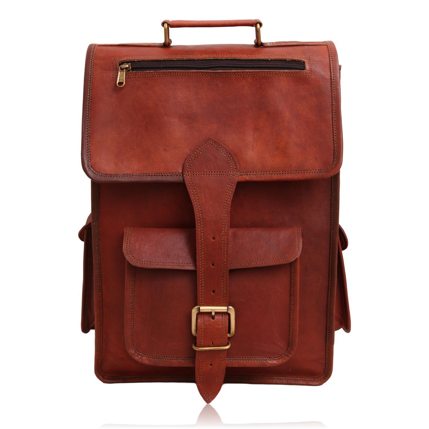 Ethan Vintage 2 In 1 Leather Backpack Messenger Bag