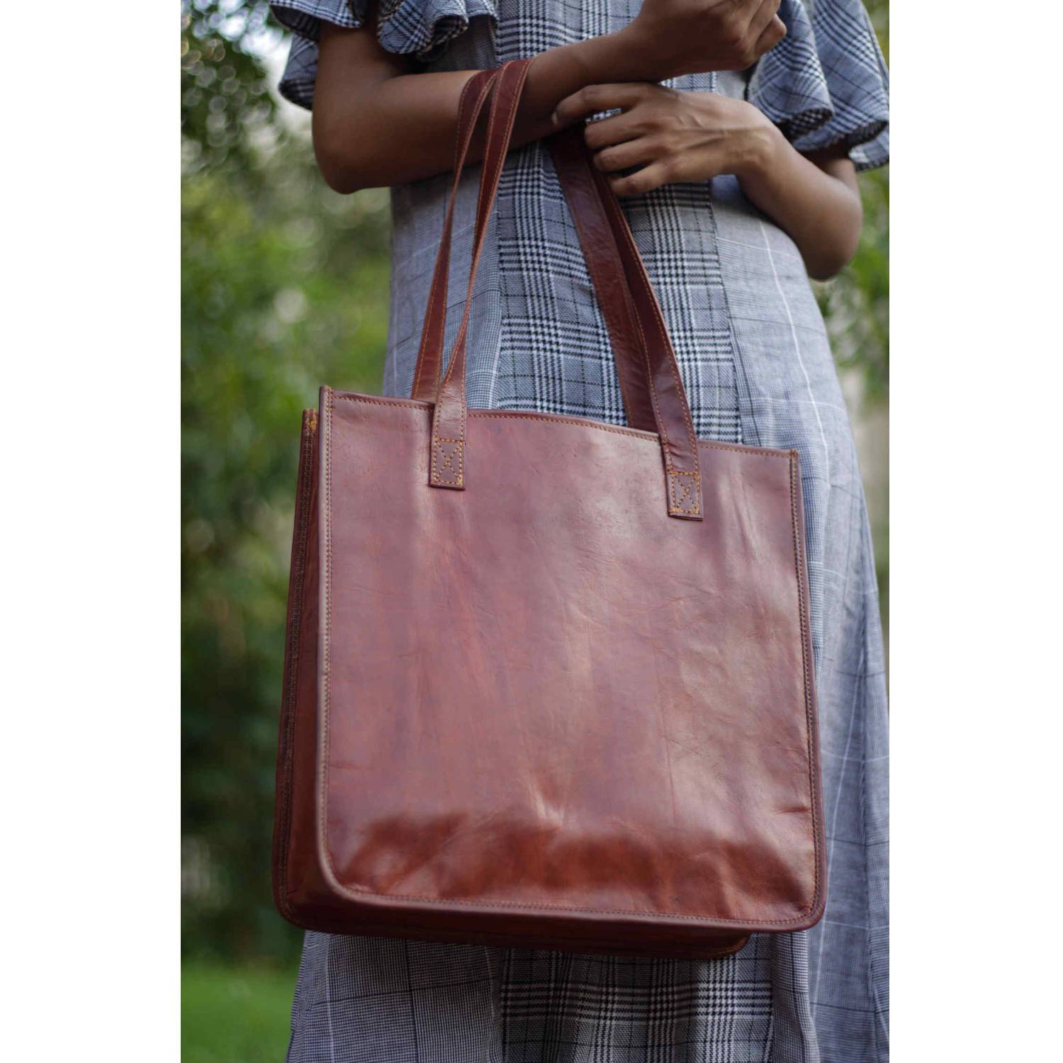 Minimalist Genuine Leather Tote Bag