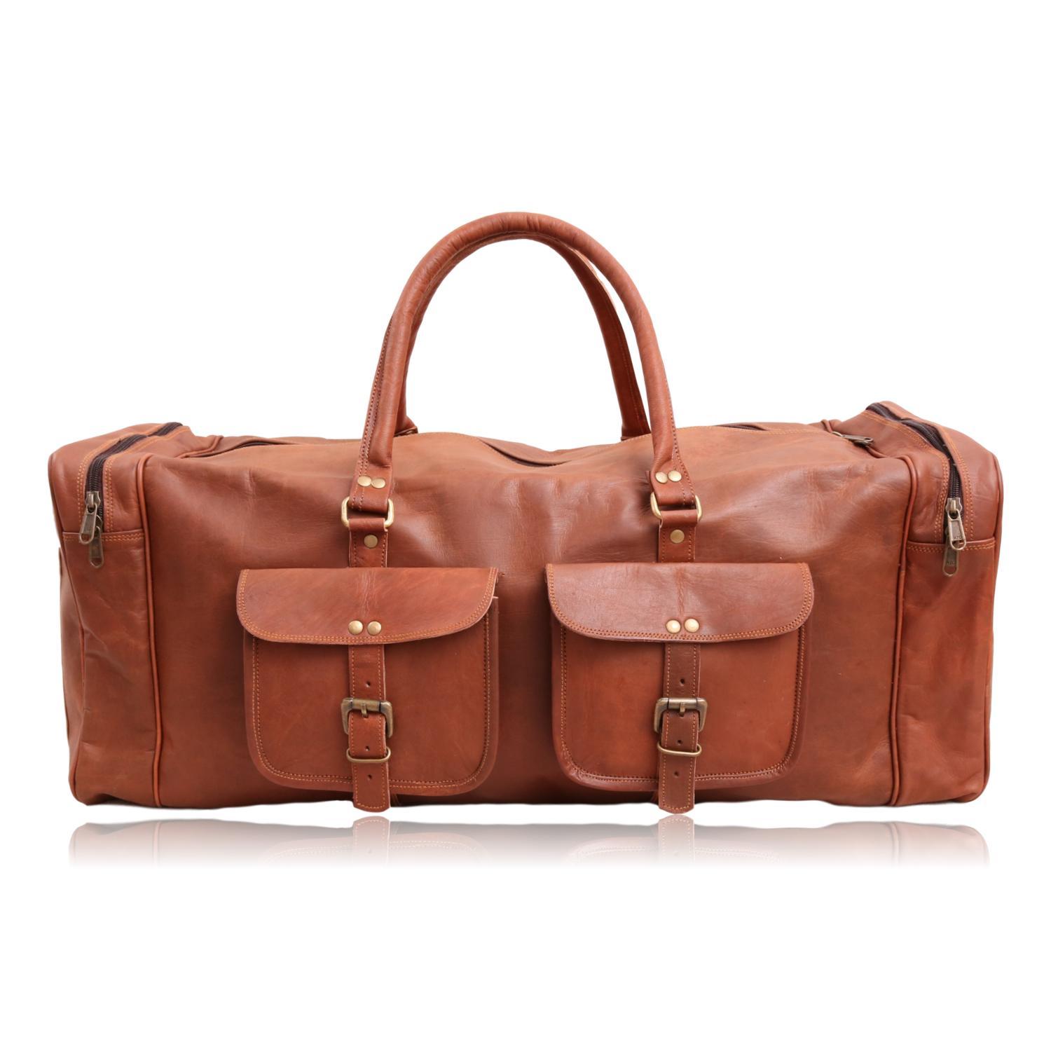 Best Leather Duffel Bag Large Size | Quvom.com