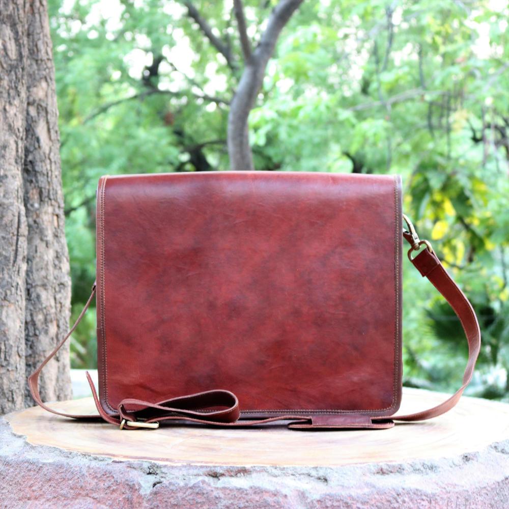 Classic Deluxe Leather Full Flap Shoulder Messenger Bag